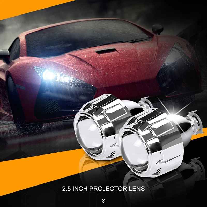 2,5 дюймов HID ксеноновые линзы проектора bi Xenon Модифицированная Автомобильная стильная фара DIY лампа для лампы H1 с серебряными кожухами H4 H7 разъем