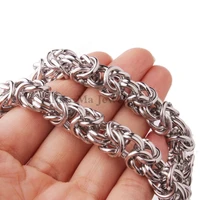 6811mm 7 40 men women jewelry trendy stainless steel byzantine chain necklace round link chain xmas gift