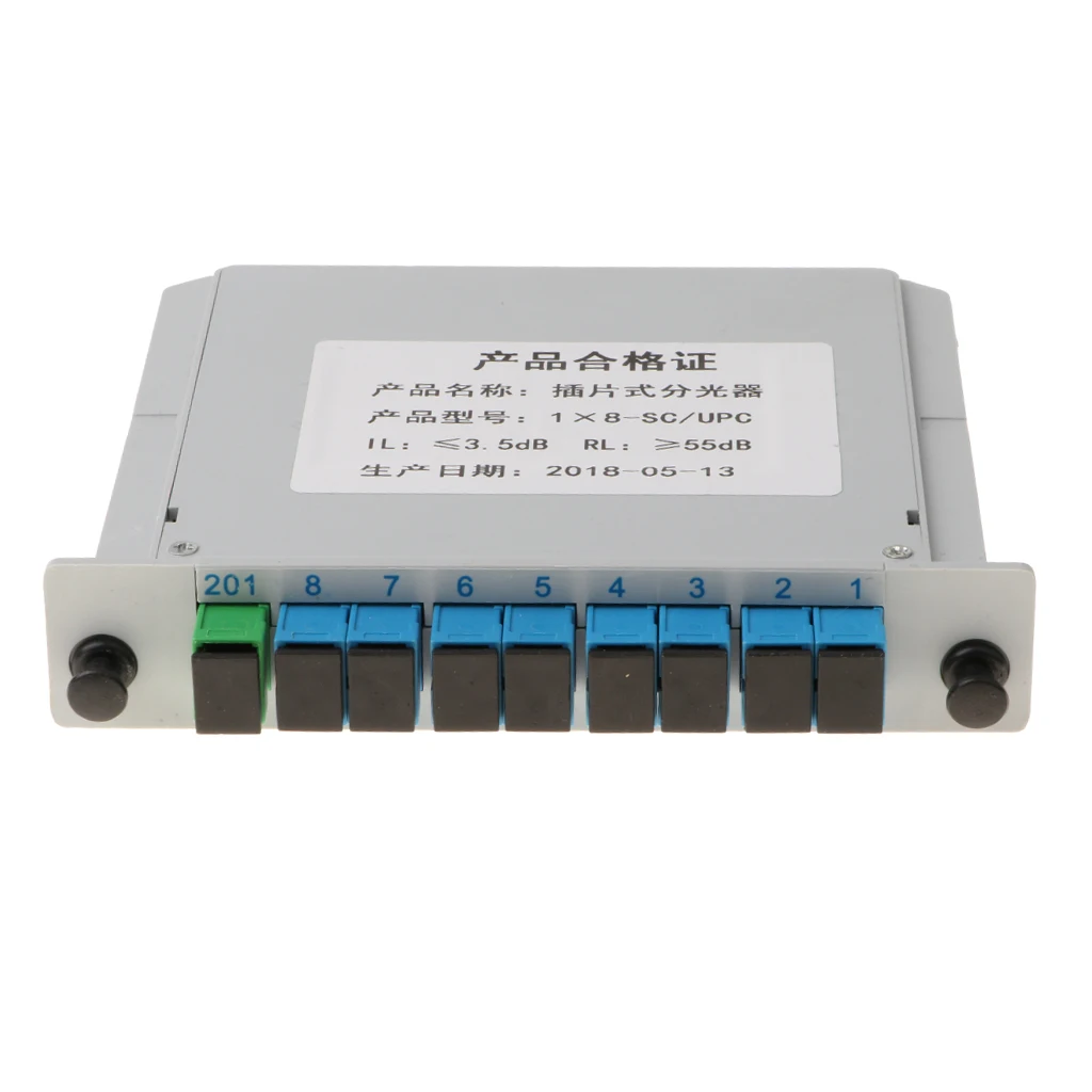 

1×8 PLC Splitter Insert Type Fiber Optic Splitter with SC-UPC Connector for CATV Networks