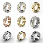Модное обручальное кольцо для мужчин и женщин, инкрустированное кристаллами золотого цвета, кубический циркон ААА, с цепочкой, геометрическое кольцо для вечеринок, ювелирные изделия