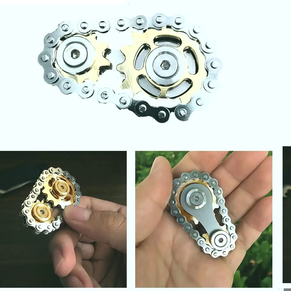 

Sprockets Flywheel Spinner Fingertip Gyro Sprockets Chains Spinner Roadbike Drop Toy Gyro Chain Edc Metal Sproket Gear Ship G0Y2