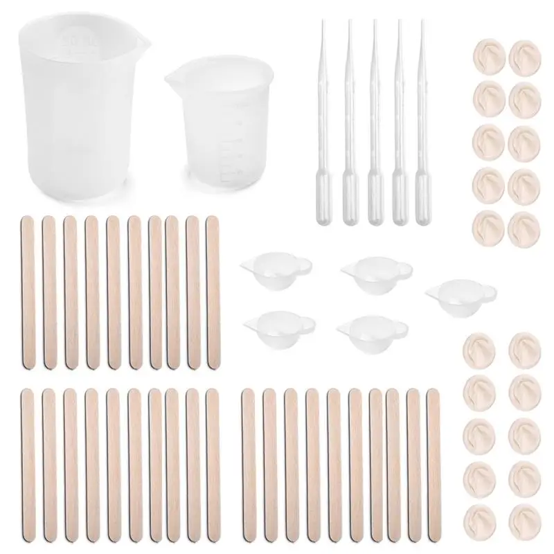 

Resin Mixing Cups Tools Set Dropper Wood Stick Liquid Separation Cup Measuring Cup For DIY Jewelry Craft Making
