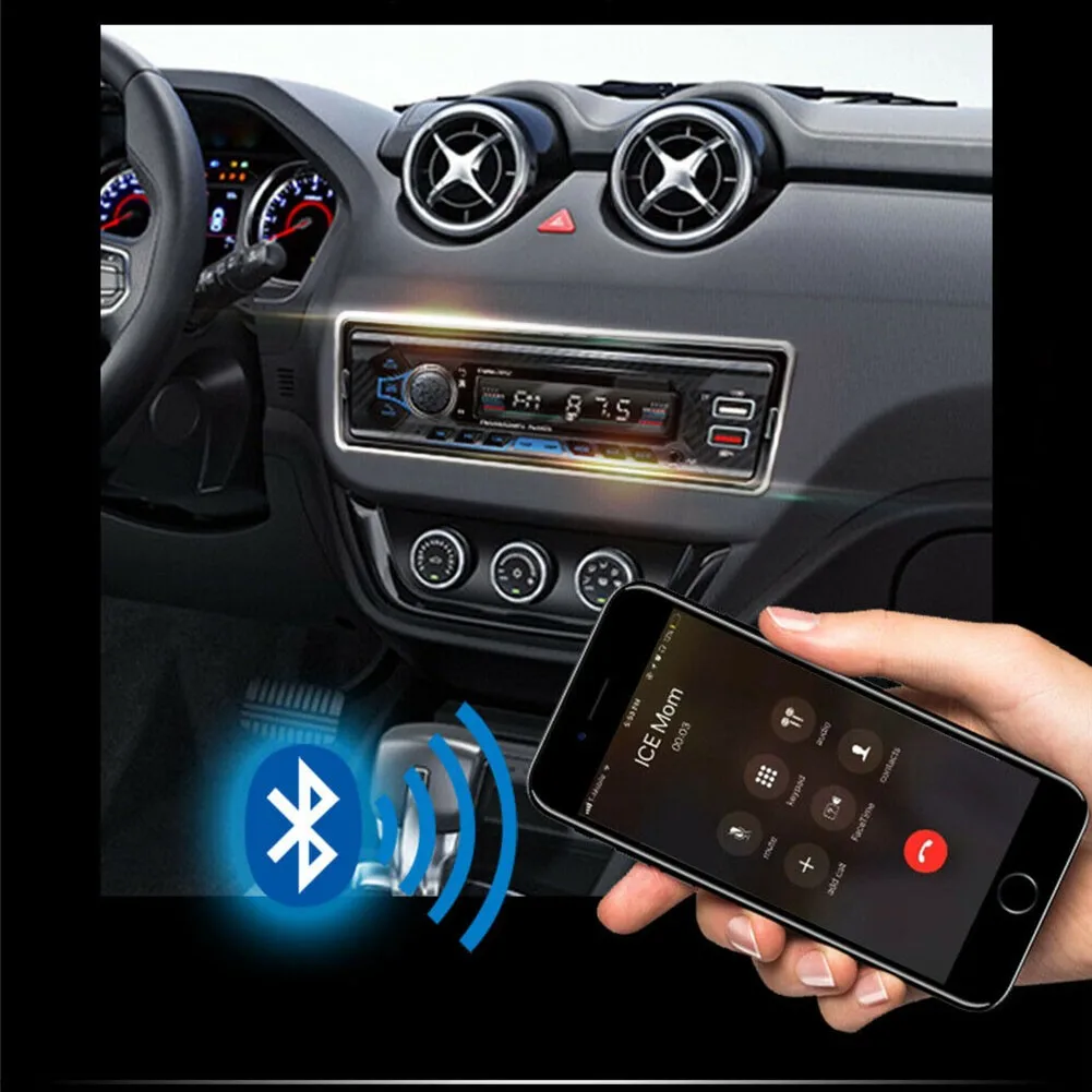 

Single 1 DIN Bluetooth Car FM Radio MP3 Player USB Classic Stereo Audio AUX Card Reader Support Voice Control SWM-781