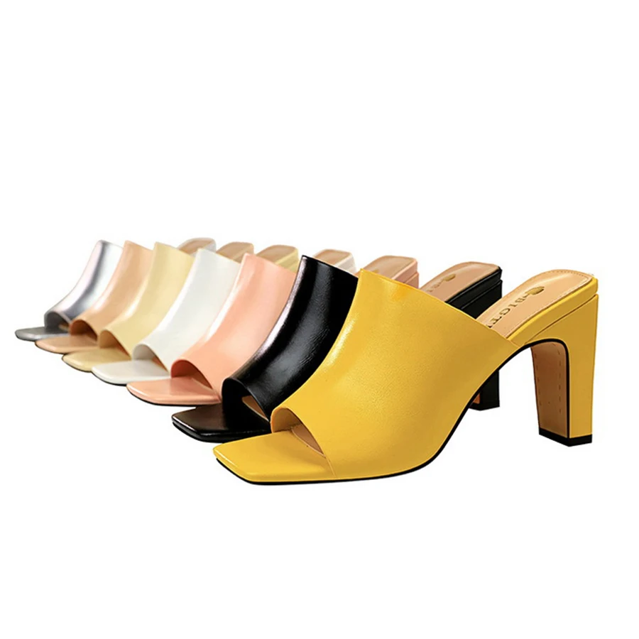 Fujin/высококачественные женские босоножки с квадратным носком на высоком каблуке