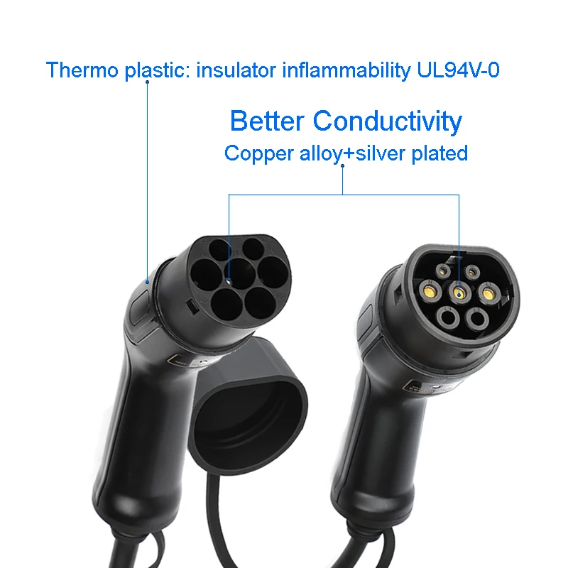 Электрический автомобильный зарядный кабель для электромобиля 16A 32A однофазный