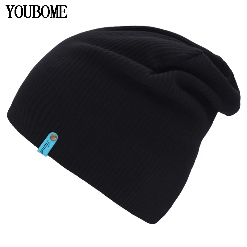 Бренд Skullies Beanies мужские зимние шапки для женщин вязаная шапка мужская Famale Gorro теплая шапка однотонная Beany Мужская зимняя шапка