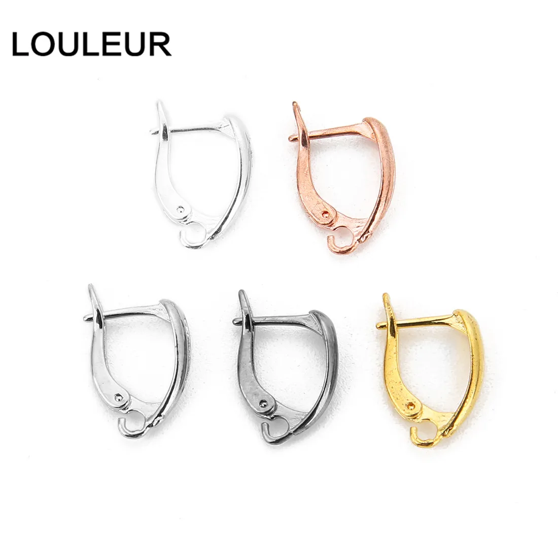 LOULEUR 10 шт. позолоченные серебряные пушки с черным покрытием u-образные крючки для ушей полые крючки Серьги для самодельных ювелирных изделий Аксессуары