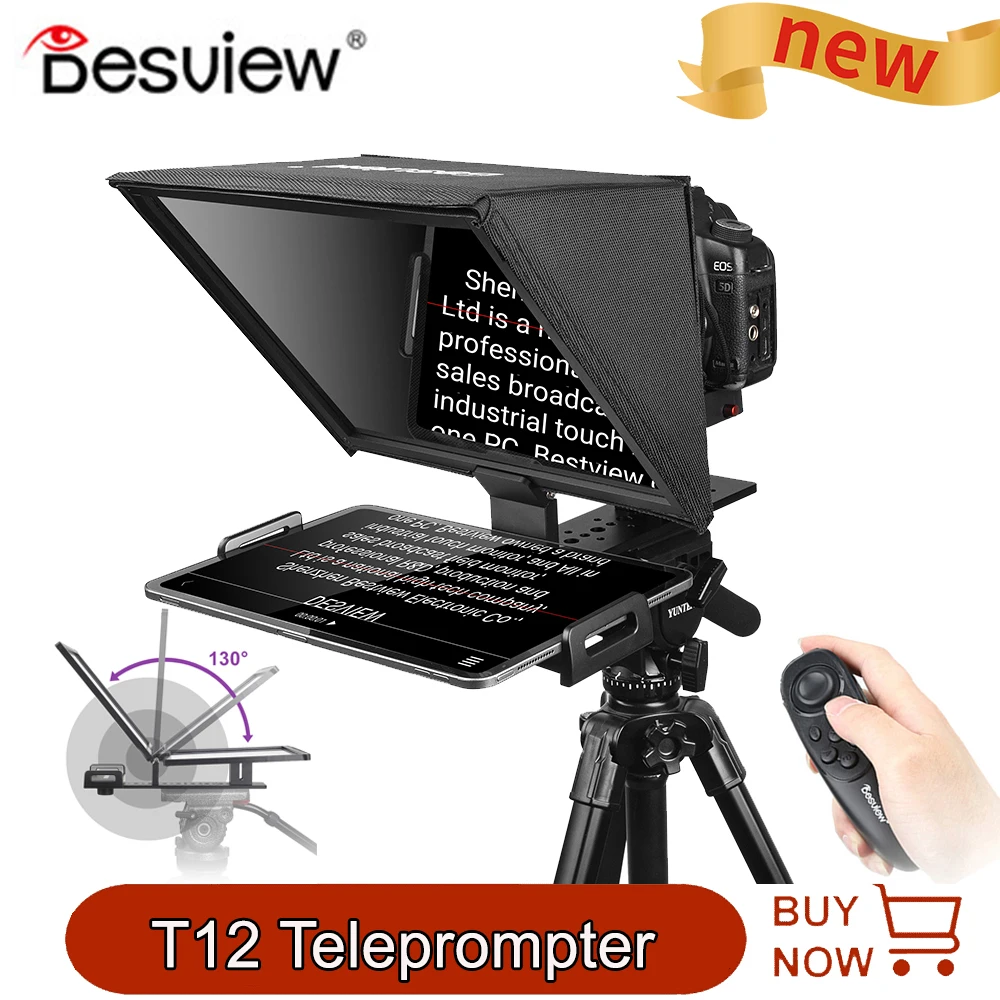 

Портативный телесуфлер Bestview T12 с пультом дистанционного управления по Bluetooth для планшета DSLR-камеры ouTube для интервью речи видео студии