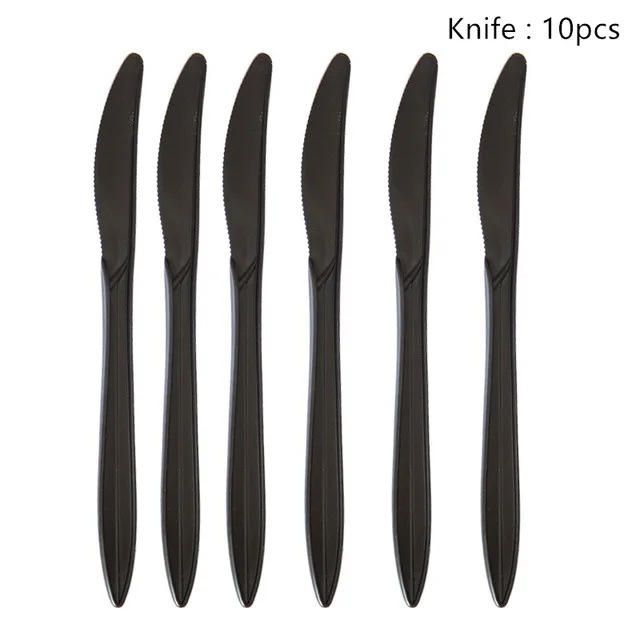 10pcs Knife Черно-белые клетчатые вечерние одноразовые столовые приборы автомобили Гоночный флаг настольные чашки игры решетки вечерние и свадебные декоративные детские игрушки - Цвет: 10pcs Knife