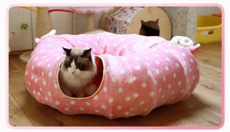 Pawstrip Интерактивная туннельная игрушка для кошек мягкая теплая кровать для кошек Зимний Спальный мешок для кошки хомяк морская свинка кролик кровать игрушки для домашних животных для кошек