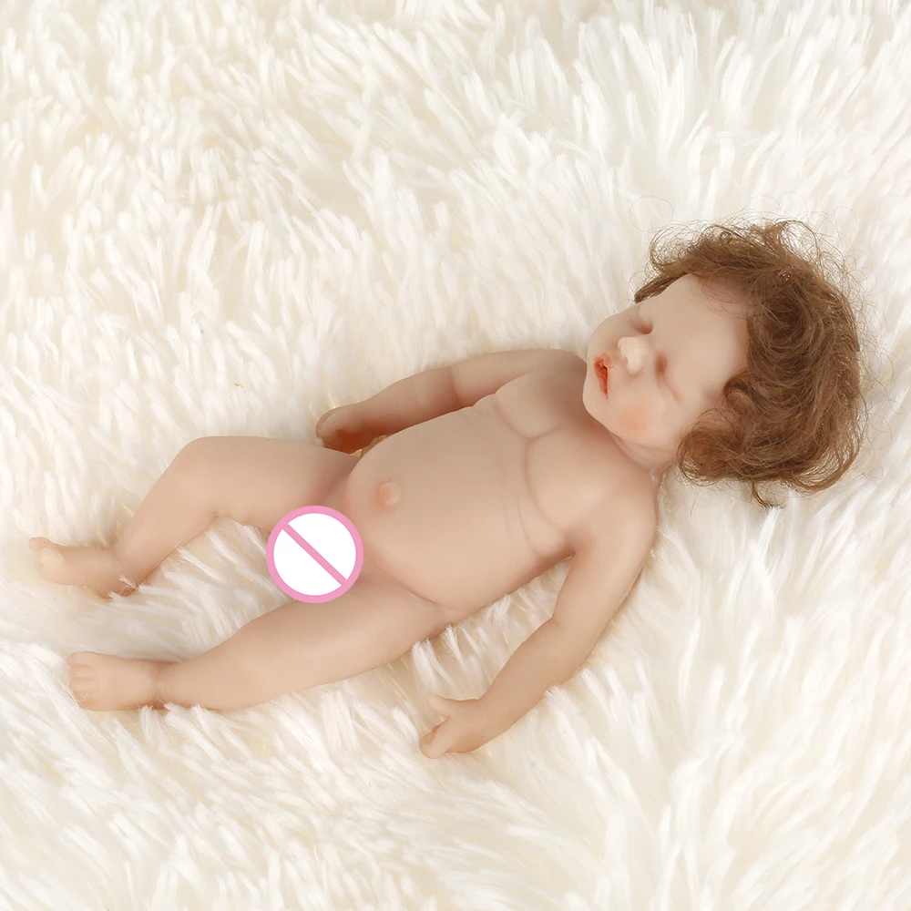

2pcs Reborn Baby Doll Lifelike Newborn Baby Full Body Silicone Dolls Mini Bebe Doll Sleeping Doll Toys For Girls Kids 6 Inches