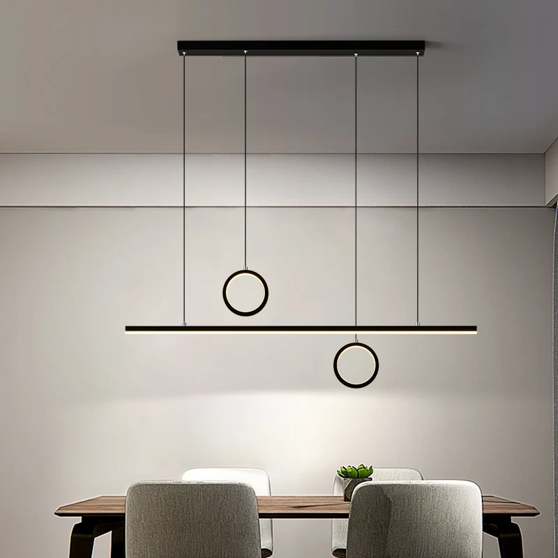 

Simple LED Minimalist Modern Design Gold&Black Lamp Pendant Light Loft Decoration Kitchen Dining Room Restaurant Lustre Fixture