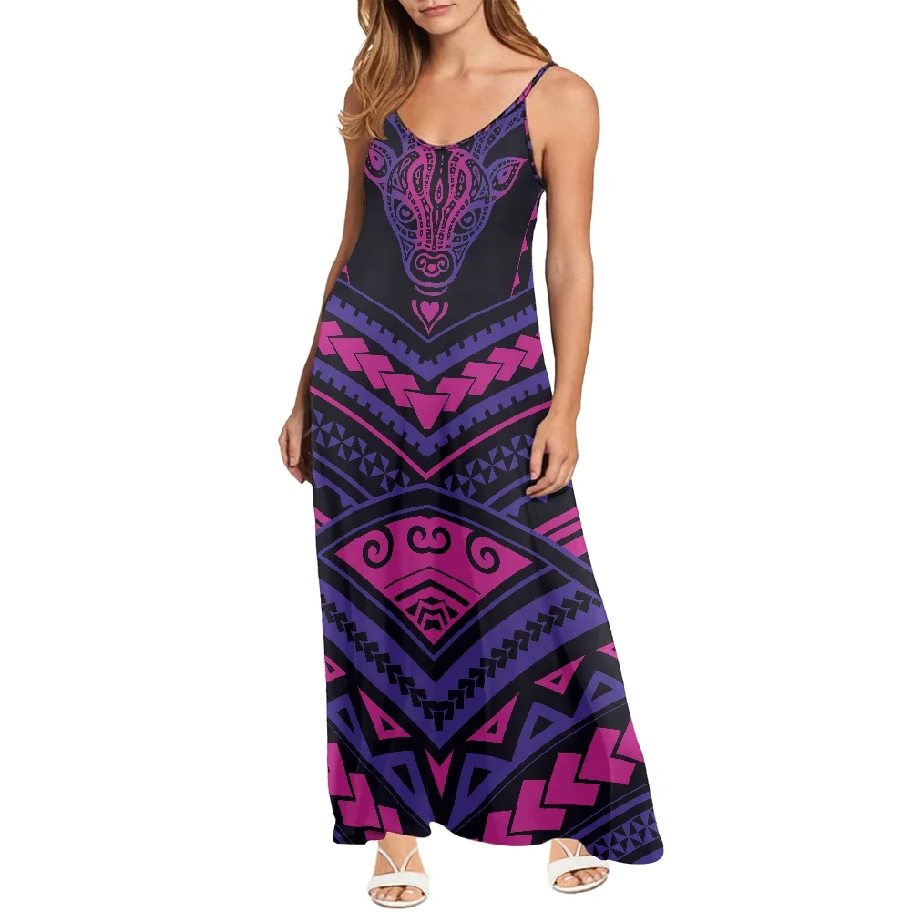 

Retro Polynesian Tribal Tattoo Prints Lady Casual Stretchy Tank Dress Summer Loose Slip Dress for Women Sleeveless Sundress NEW