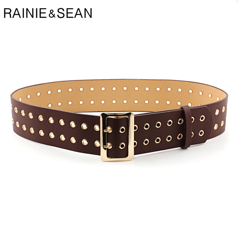 

RAINIE SEAN Women Belt Punk Wide Waist Belt Women Black Ladies Belts for Dresses Designer Brand Female Accessories Belts