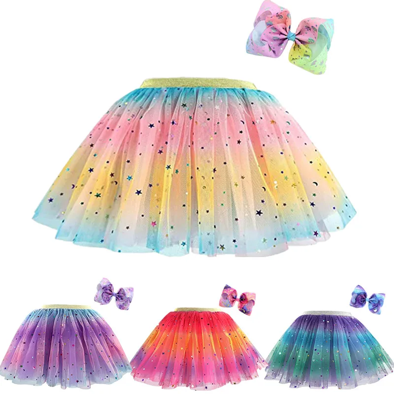 

New 2pcs/set kid's GauzeSkirt Butterfly Hair Band Suit Performance Clothing Ballet Girls Tutu Skirt Child Pettiskirt Hot Sell