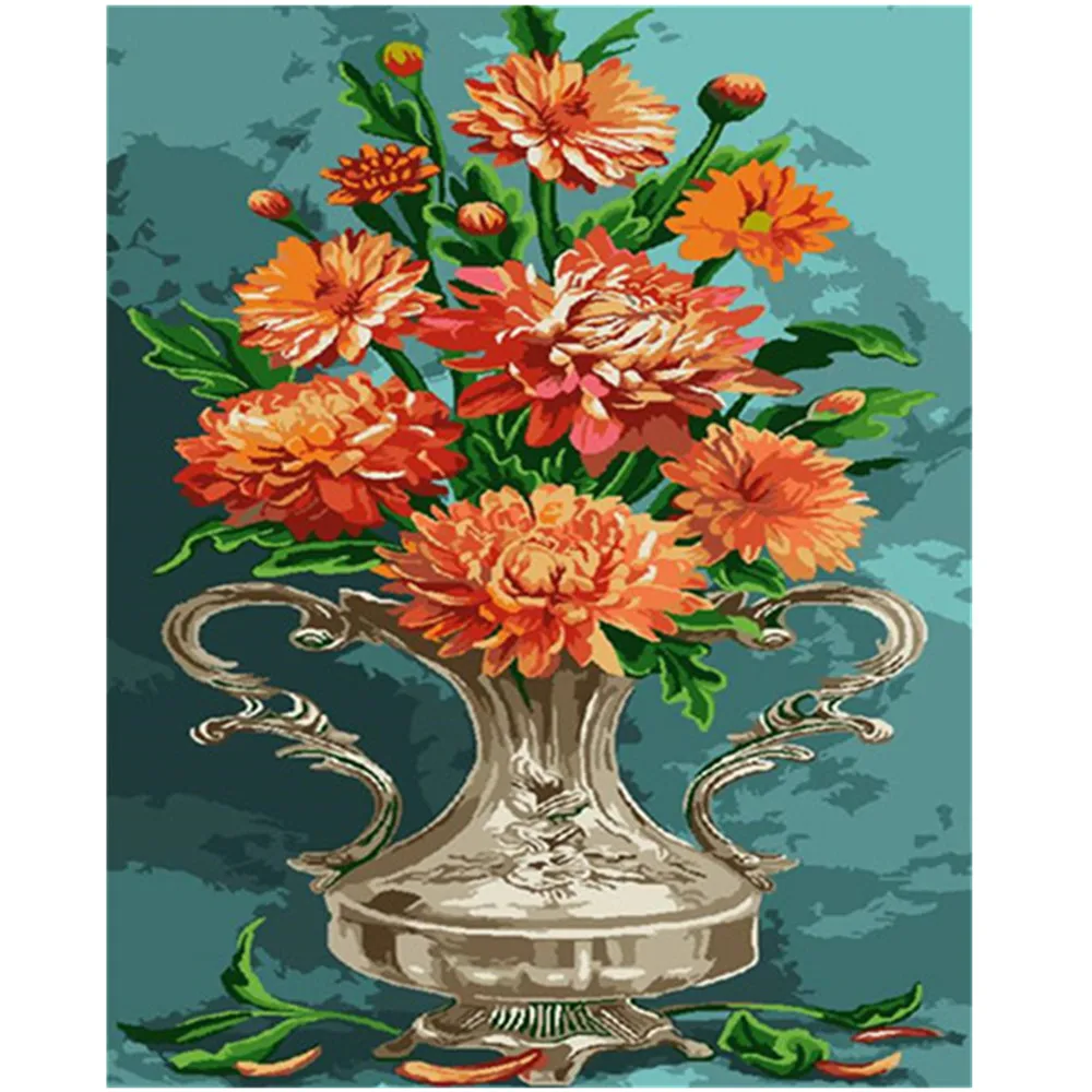 

Full Square Diamond Painting Flowers Classical Diamond Embroidery Cross Stitch Rhinestone Mosaic Painting for Living Room Decor