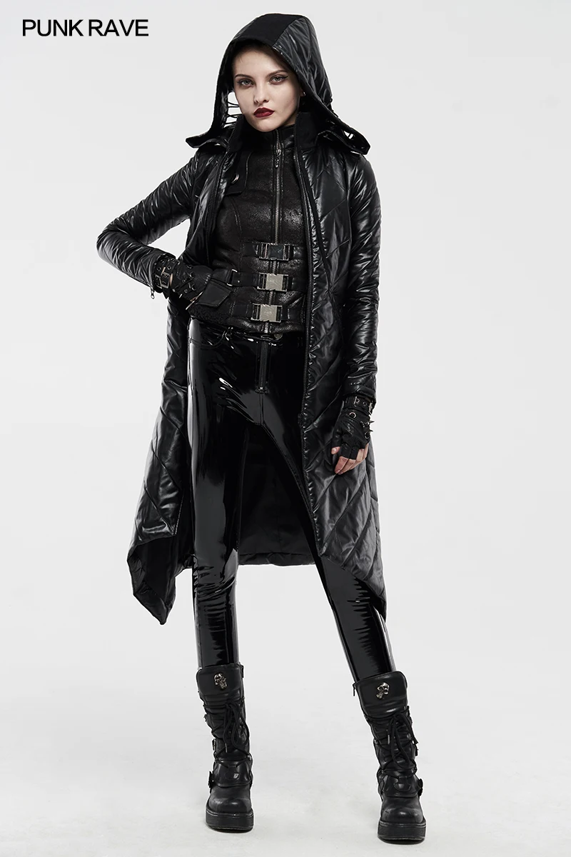 

Dark Punk Geometric Split Medium Long Coat Punk Rave WY-1218MCF