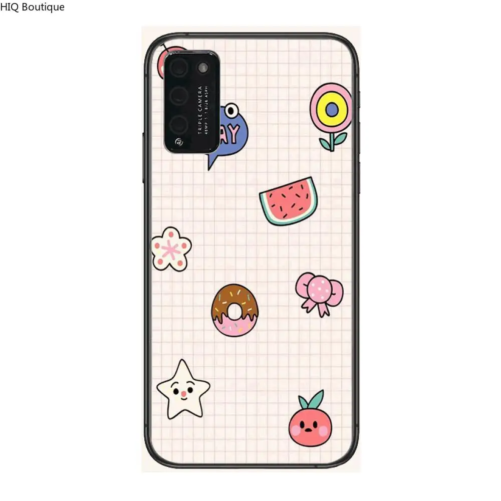 

Cartoon Cute Clear Phone Case For Huawei Honor 10 20 30 9 X Pro Lite V 5G RU Black Etui Coque Hoesjes Comic Fashion