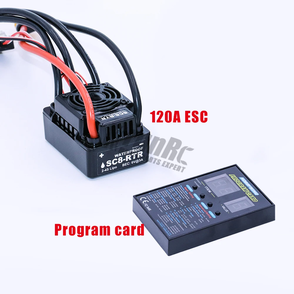Hobbywing SC8-RTR 120A бесщеточный ESC+ 3660 2700KV/3300KV/3500KV/3800kv Бессенсорный двигатель+ Программа карты для 1/10 RC автомобилей - Цвет: 120A ESC  Card