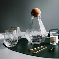 water kettle glass cups nordic geometric glass cold water jug set cup drinking ware simple household juice pot water pitcher