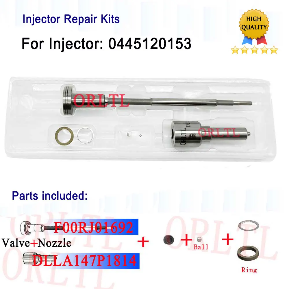 

0 445 120 153 Repair Kit Nozzle DLLA147P1814 (0433172107) Spare Parts Overhaul Kits Valve F00RJ01692 For KAMAZ 0445120153