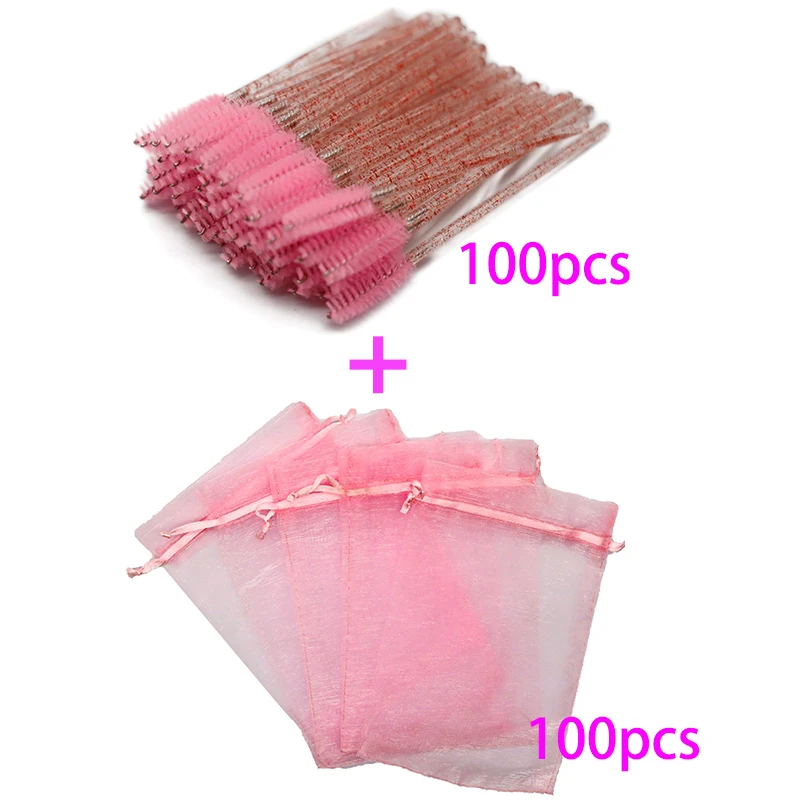 Ful Drawstring Organza Eyelash Packaging Bag Mascara Wands Applicators Bulk Makeup Lash Packing Baggie