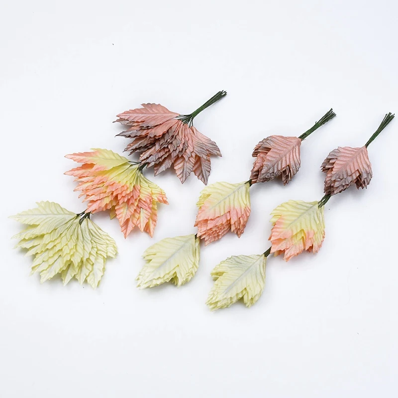 

12pcs christmas decorations for home garland scrapbooking flowe wall Bridal brooch candy box artificial plants Christmas leaves