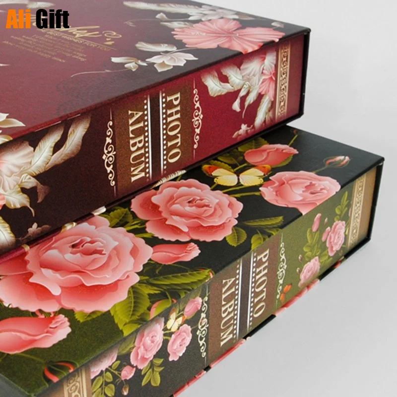 Модные Ретро фотоальбомы с цветочной вставкой 200 карманов простой вместительный