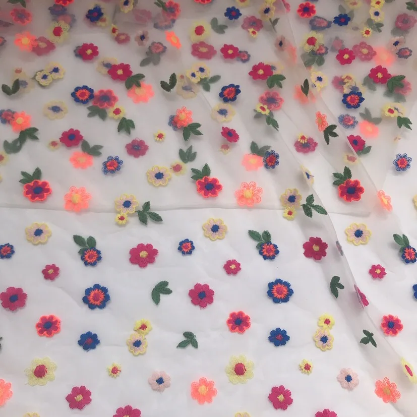 1yard Exquisite 3D Embroidery Lace Fabric Multicolor Patchwork High Quality French Tulle For Wedding Party | Дом и сад