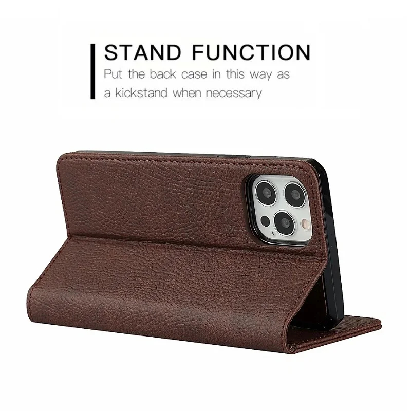Магнитный съемный кожаный чехол для iPhone 12 Pro Max Mini 13 14 11 XS XR X SE 2020 7 8 Plus с отделениями