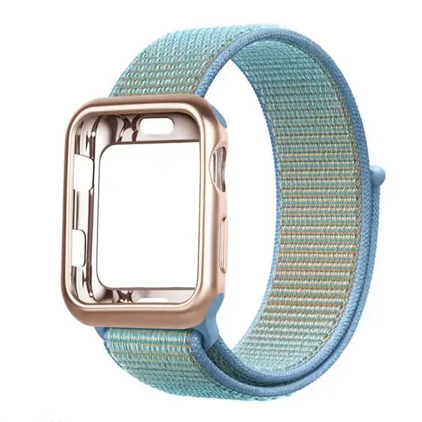 Cornflower Чехол+ ремешок для часов apple watch 4 5 ремешок 44 мм/40 мм correa apple watch 38 мм iwatch ремешок 42 мм спортивный нейлоновый браслет ремешок для часов 3/2 - Цвет ремешка: Cornflower