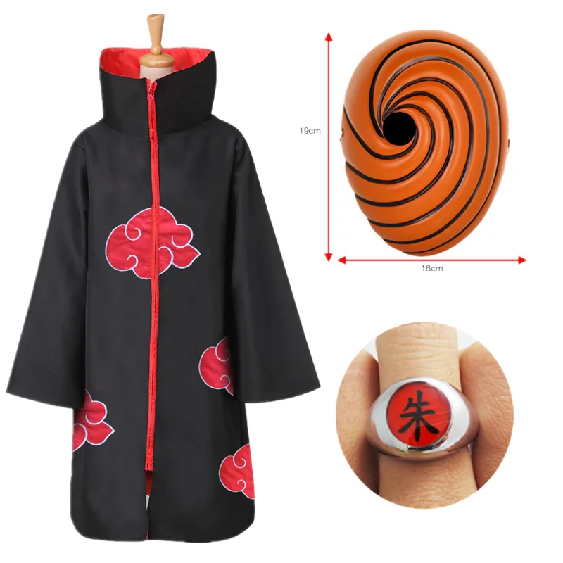 

2021 Harajuku Cosplay Anime characte Tobi Obito Cosplay Costume Long Sleeve Cloak Halloween Carnival Funny Adult Cosplay Costume