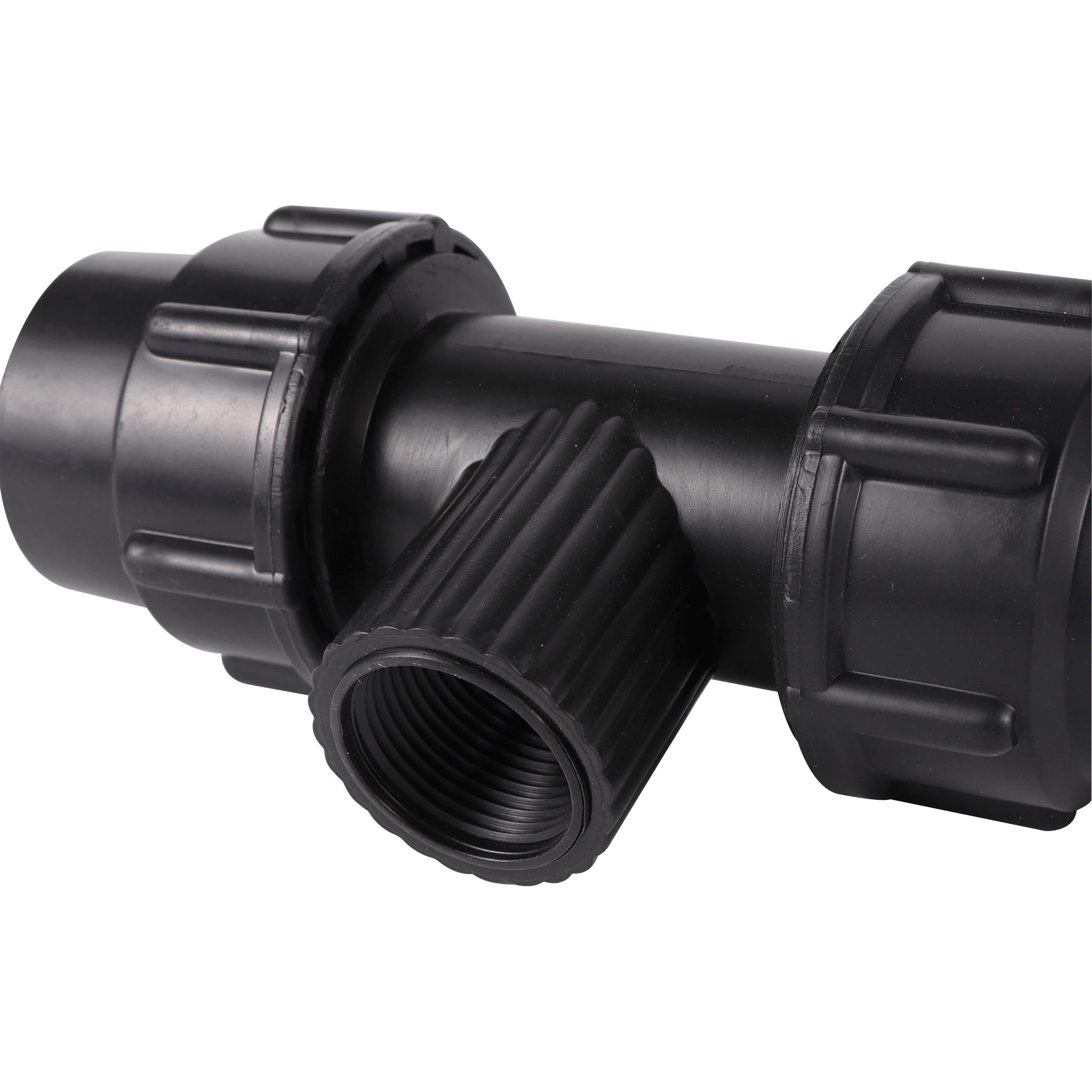 Black 1/2" 3/4" 1" Thread to 20/25/32mm HDPE Pipe Connector PE PVC Irrigation Tube Tee 3-Way Conversion Locked Joint | Дом и сад