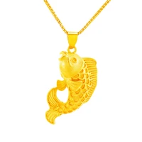 2020 new 24k gold fish pendant necklaces for women choker clavicle necklace female thin set valentines day gift for girlfriend