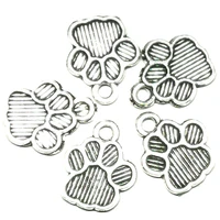 15pcs 1113 antique metal dog paw print footprint charms pendant for necklace bracelet jewelry making findings diy craft