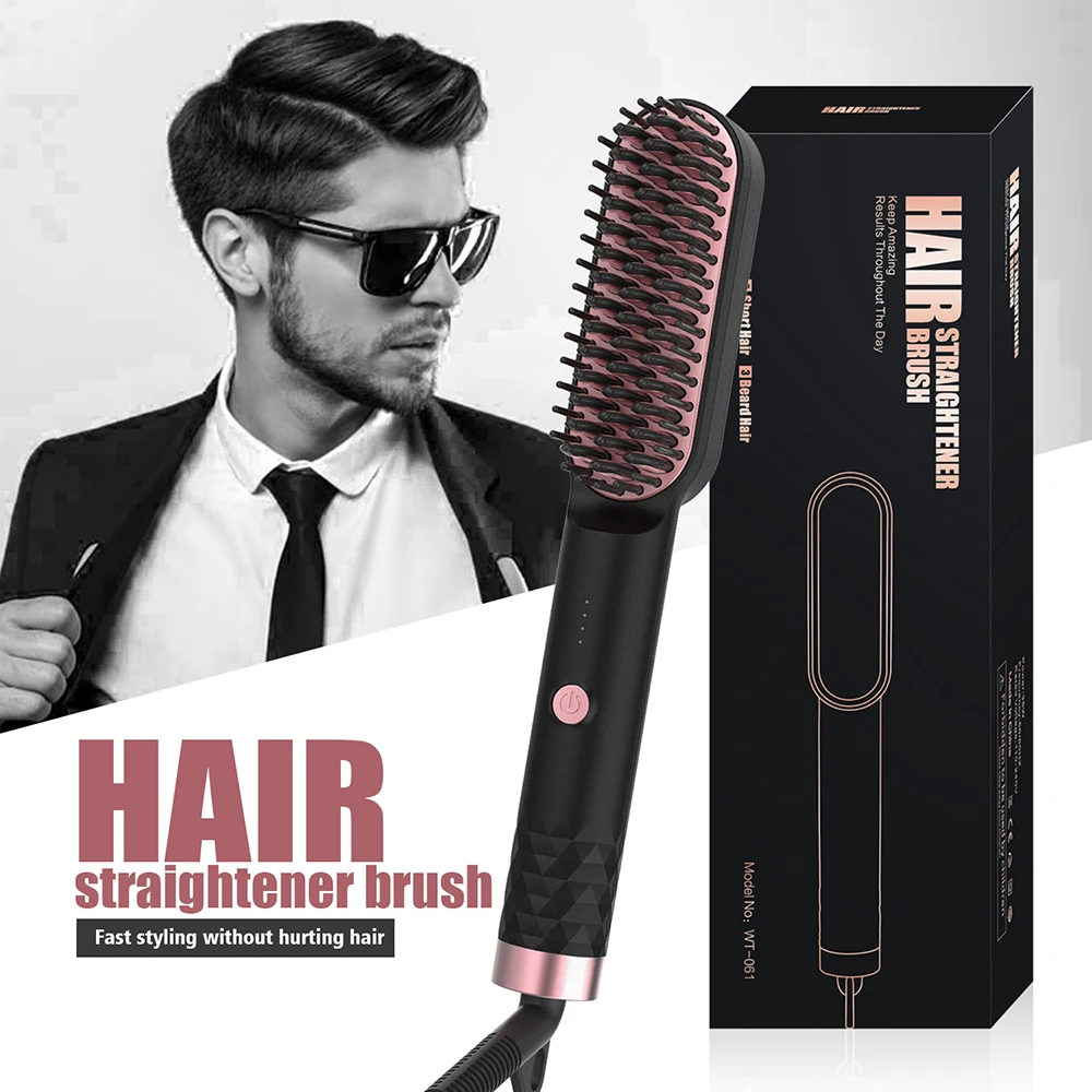 

Professional Beard Straightener Brush Hairdressing Comb Multifunctional Man Woman Hair Straightening Brush Beard Electric Comb