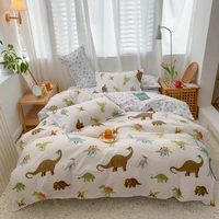 cartoon dinosaur pattern bedding setduvet cover 175x220 pillowcase 3pcs135x200 child quilt coverking size blanket cover