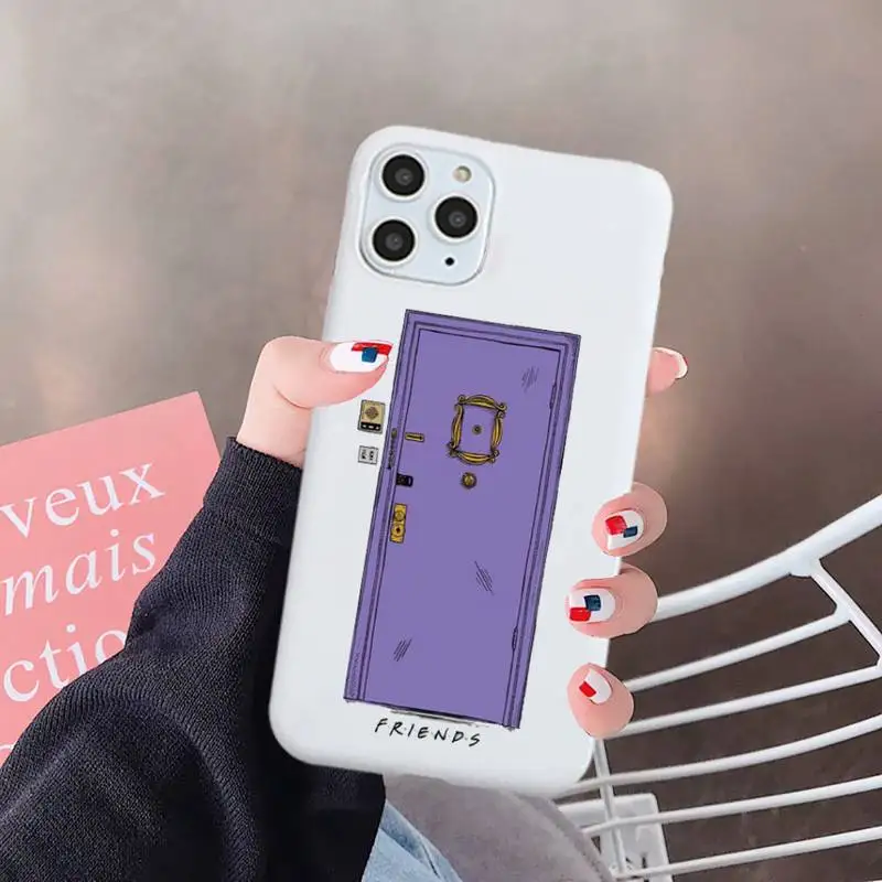 

Friends TV Show Door Phone Case White Candy Color for iPhone 6 7 8 11 12 s mini pro X XS XR MAX Plus