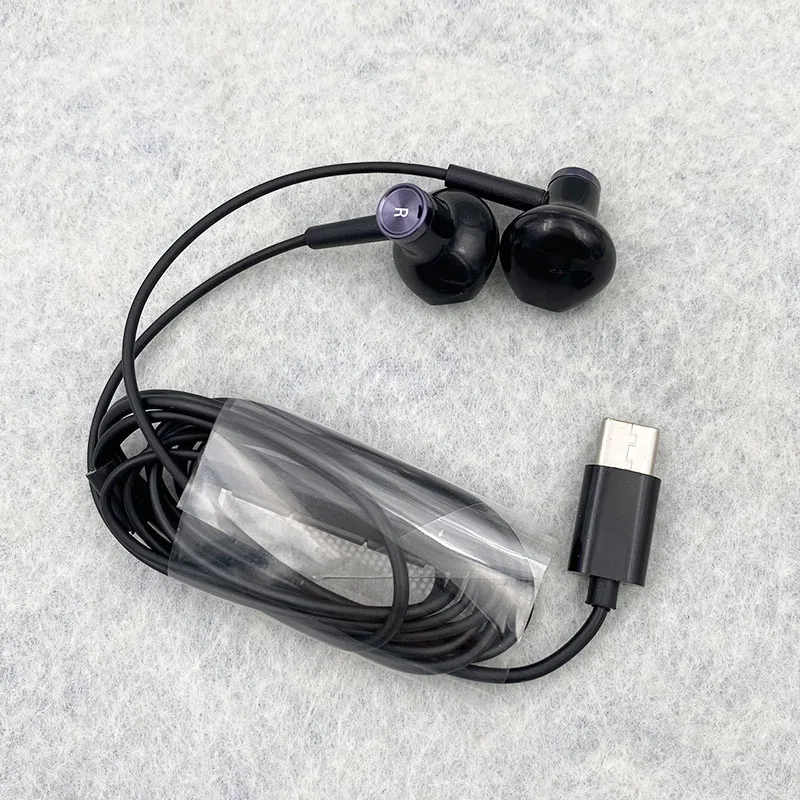 Наушники-вкладыши с USB-разъемом для Xiaomi Mi 11 10 Pro 10T Lite 9S гибридные Внутриканальные
