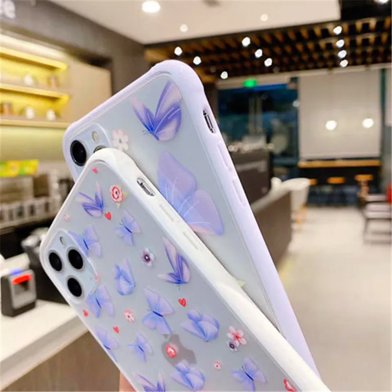 Подходит foriPhone11pro мобильный телефон shell ins с сиреневой бабочкой на в виде ракушки