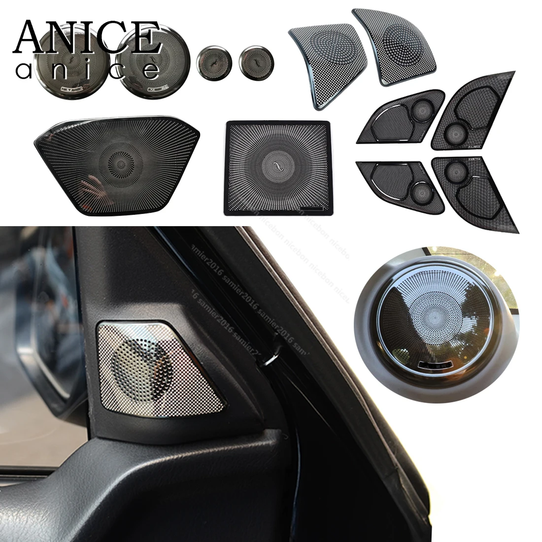 

12 шт. стальная дверь динамик аудио кольцо отделка Подходит для Mitsubishi Pajero V93/V97 2016 2017 2018 2019 2020 2021