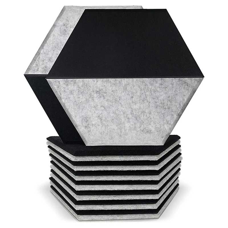 

Hot-16Pcs Acoustic Foam Panels with Beveled Edge Sound Insulation Panels,Semi-Hexagonal Acoustic Panels,for Studios,Home,Etc