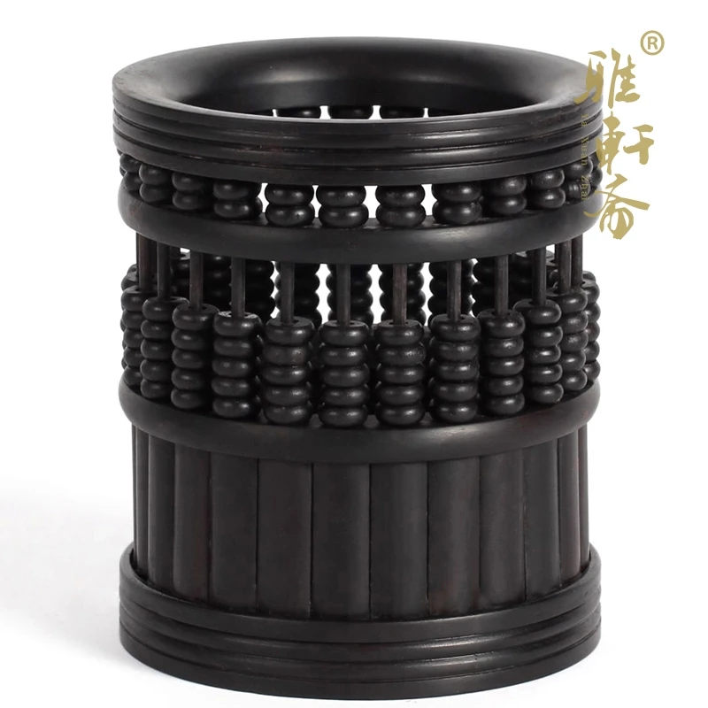 Полый держатель для ручек с резьбой по дереву ретро ремесла контейнер хранения