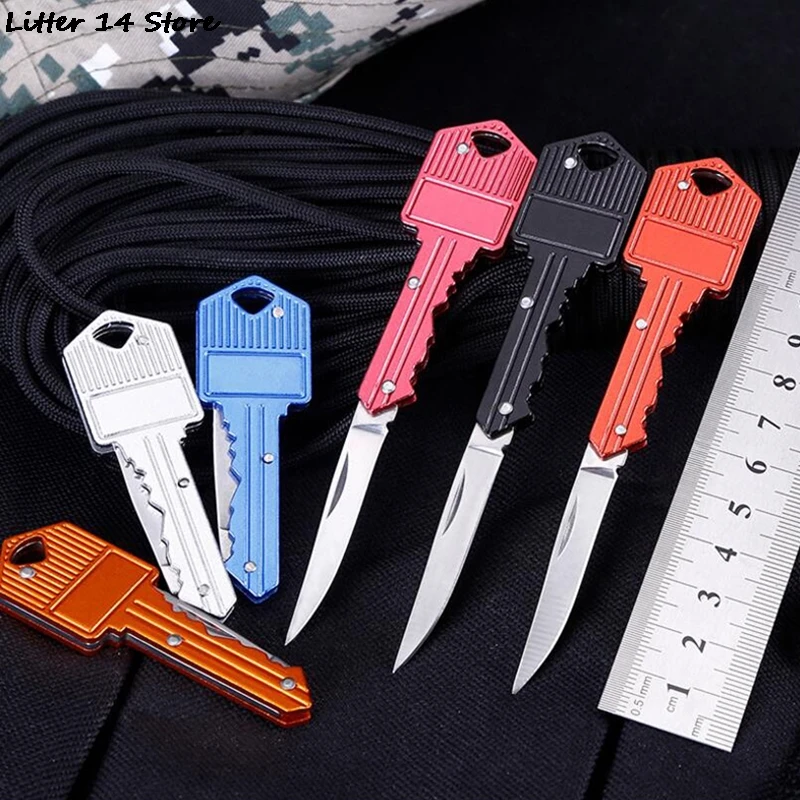 Mini Keyring Key Knife Multi Fruit Blade Keychain Fold Pocket Box Package Camp Peeler Outdoor Letter Open Peeling Survive | Инструменты