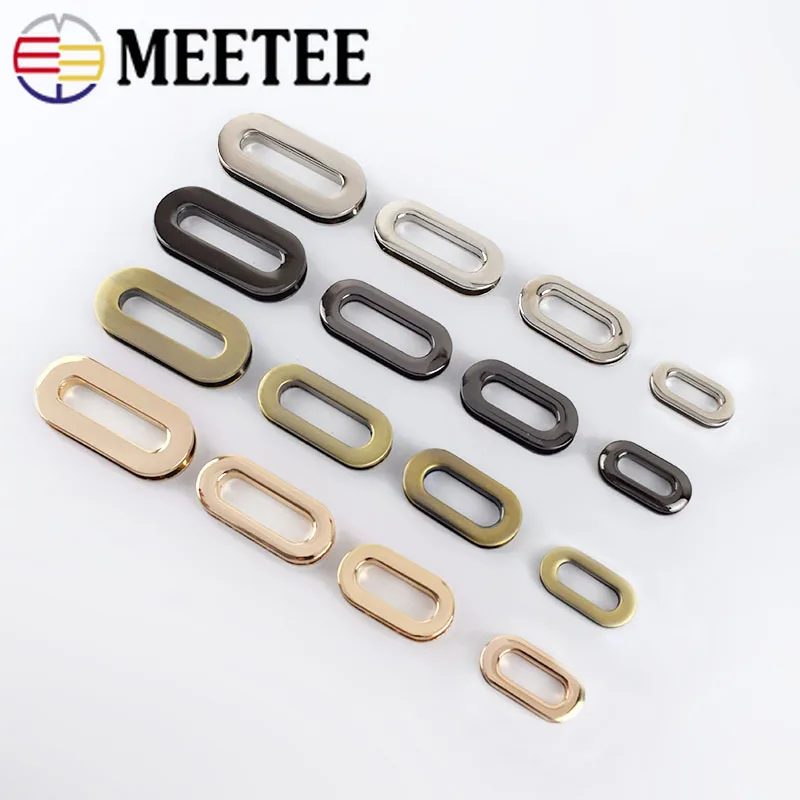 

Meetee 10pcs 18/25/32/38mm Metal Egg-shaped Eyelet Buckles Screw O Ring Hook DIY Bags Strap Chain Belt Clasp Accessories BF328