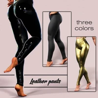 fashion ladies leggings pu leather leggings shiny seamless gothic slim long pants women high waist sexy skinny leggings
