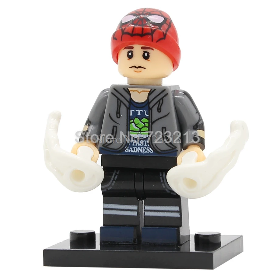 Spider Man Одиночные супер герои Мстители танос Коллекционная Фигурка Starhawk Ayo Vision Okoye Kraglin строительные блоки наборы модели кирпичные игрушки - Цвет: Spider Man
