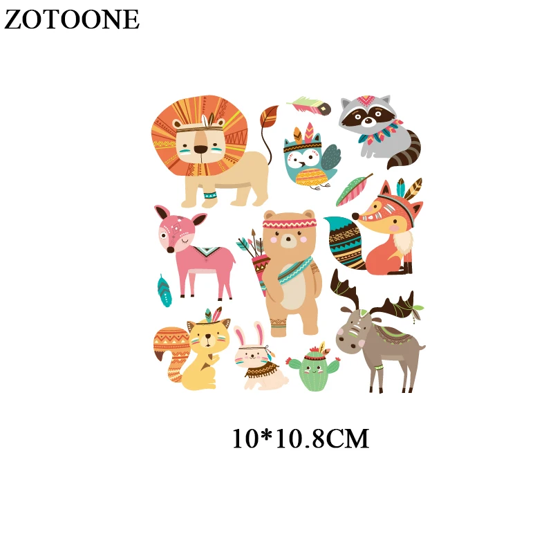 24 ZOTOONE, железные Мультяшные нашивки в виде животных для детской одежды, аксессуары для самостоятельной сборки, декоративные виниловые пластыри, подарочный набор для тела D - Цвет: 24