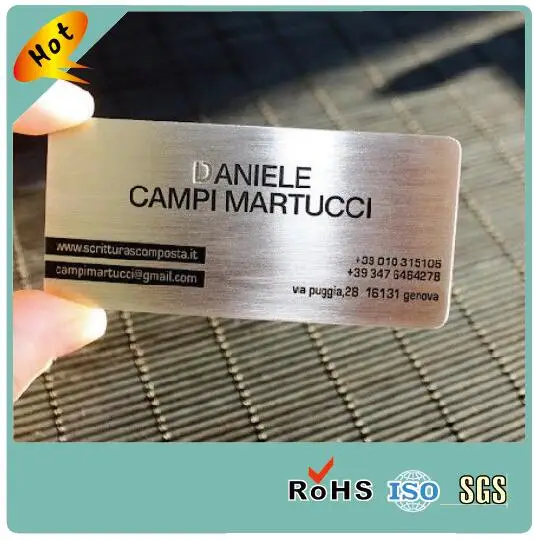High Precision Laser Etched Metal Business Cards