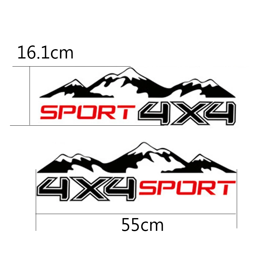 

2pc Car Sticker Mountain 4X4 Car Sticker For Ford Ranger Raptor F150 JEEP Wrangler D-MAX Haval f7 Navara Hilux Car Accessories